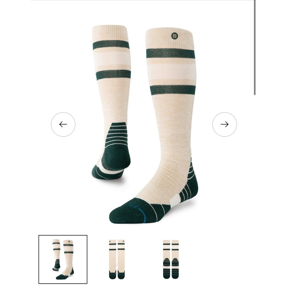 Stance Boyd Mid Merino Wool Blend Snow Mens OTC Socks Large 9-13 Beige Green New
